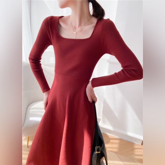 ♥️Red Thick Sweater Dress - Picture 7 of 9